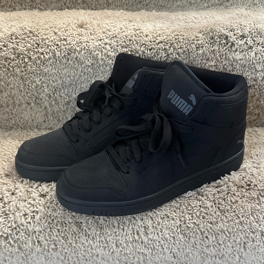 New Puma Men's Black High-Top Sneakers Size 10.5